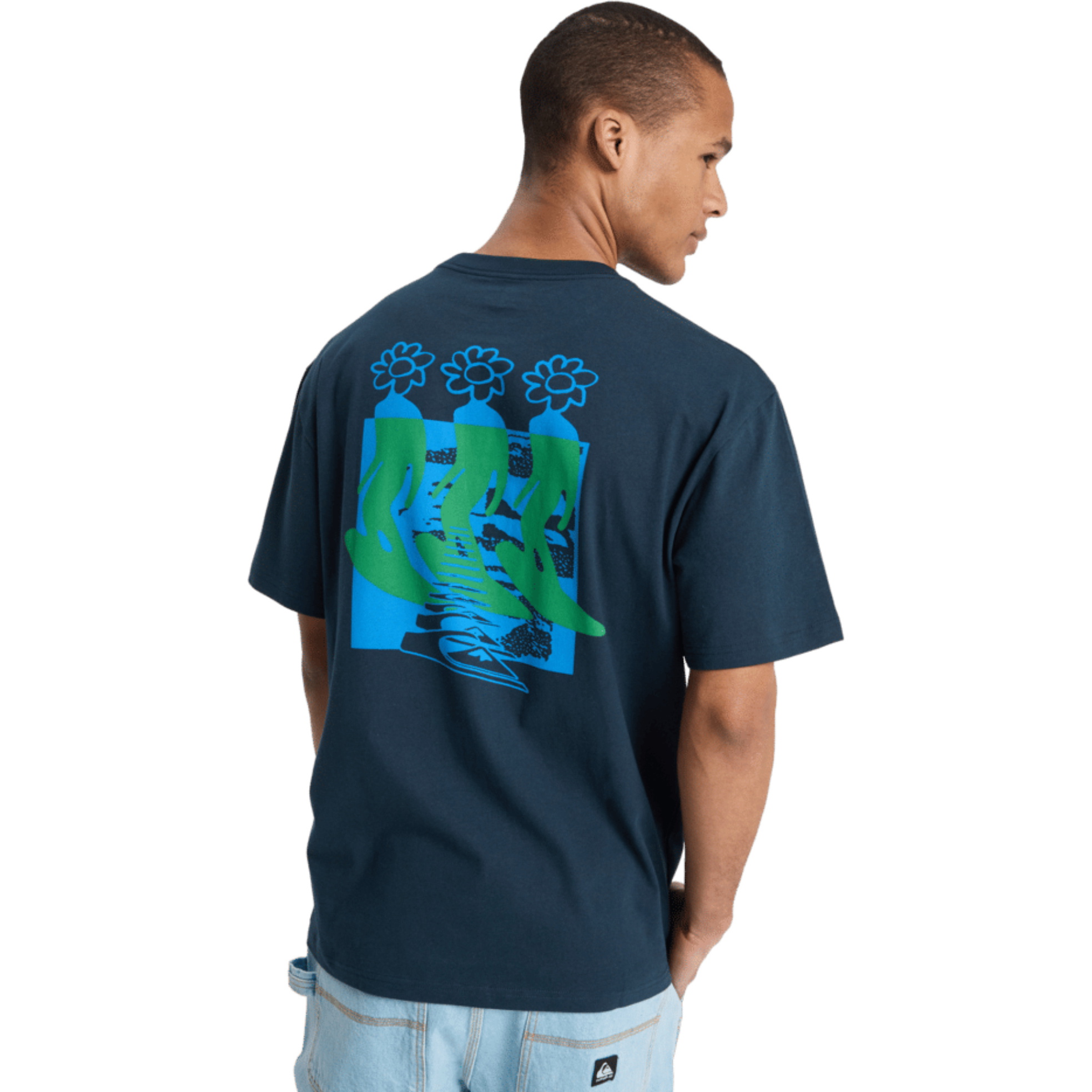 Camiseta Masculina De Surf Com Padrão Floral 